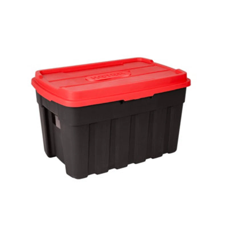 Image of Keter Tuff Tote Black & Red 140L Xl Stackable Storage Box With Lid