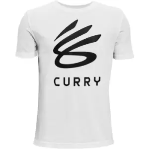 Image of Under Armour Curry Logo T Shirt Junior Boys - White