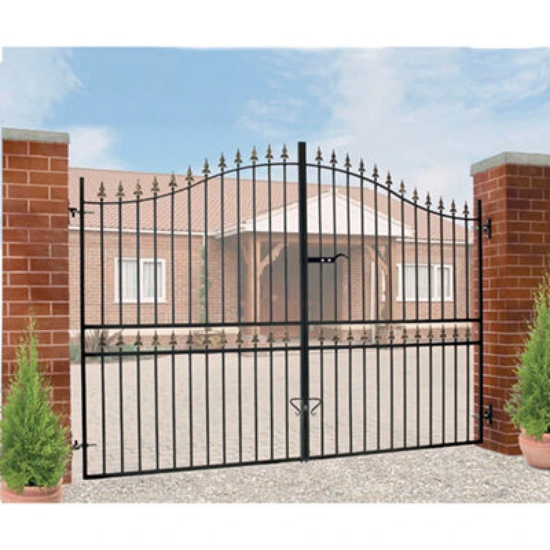 Image of Cannock Gates Corfe Premium Spear Top Tall Bow Top Double Estate Gate - Steel - Fits Gap 3658mm X 2083mm High - Electro Galv./black
