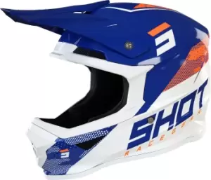 Image of Shot Furious Camo Motocross Helmet, blue-orange Size M blue-orange, Size M