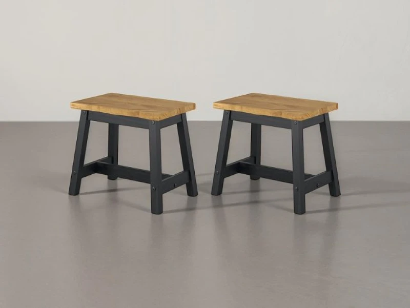 Image of Core Corona Black Set of 2 Edge Small Dining Bench