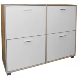 Image of Techstyle Bigfoot Xl Large 24 Pair Shoe Storage Cabinet Light Oak / White