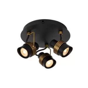 Image of Tundran Retro Ceiling Spotlight - Ø21cm - 3xGU10 - Black