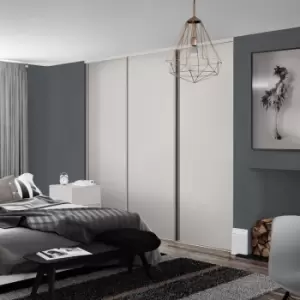 Image of Spacepro Classic 3 Door Sliding Wardrobe Kit 2216 x 2260mm in Cashmere Steel/MFC
