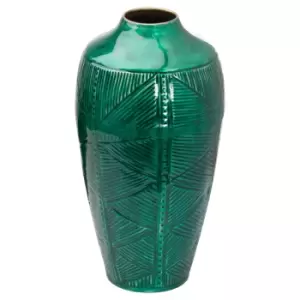 Image of Aztec Collection Brass embossed Ceramic Dipped Urn Vase