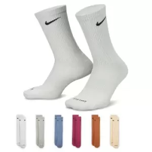 Image of nike U NK EVERYDAY PLUS CUSHIONED CREW SOCKS (6 PAIRS), red/white/black