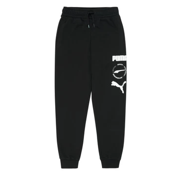 Image of Puma ALPHA SWEAT PANT boys's Childrens Sportswear in Black - Sizes 5 / 6 years,7 / 8 years,11 / 12 years,15 / 16 years