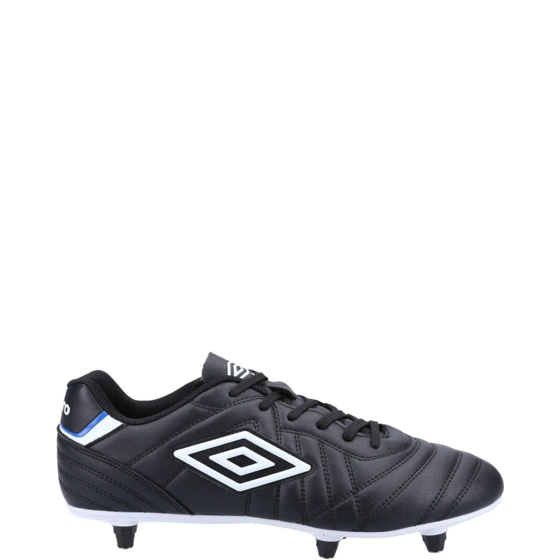 Image of Umbro Boys Speciali Liga Soft Ground Rugby Football Boots UK Size 8 (EU 42.5) BLACK/WHITE UMB007-BLKWH-8