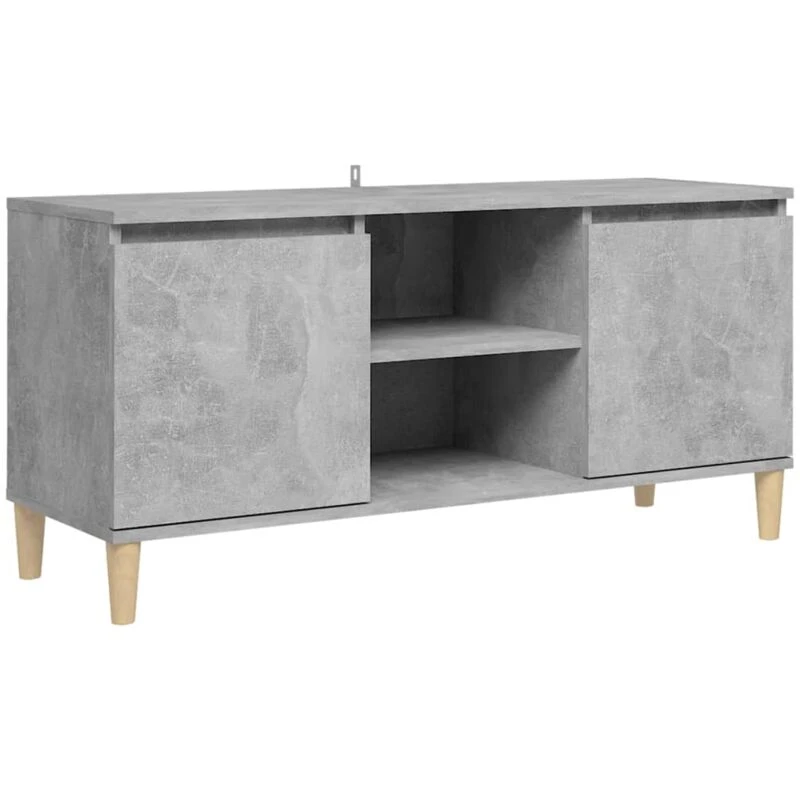 Image of VIDAXL TV Cabinet with Solid Wood Legs Concrete Grey 103.5x35x50cm Vidaxl 8720286357729
