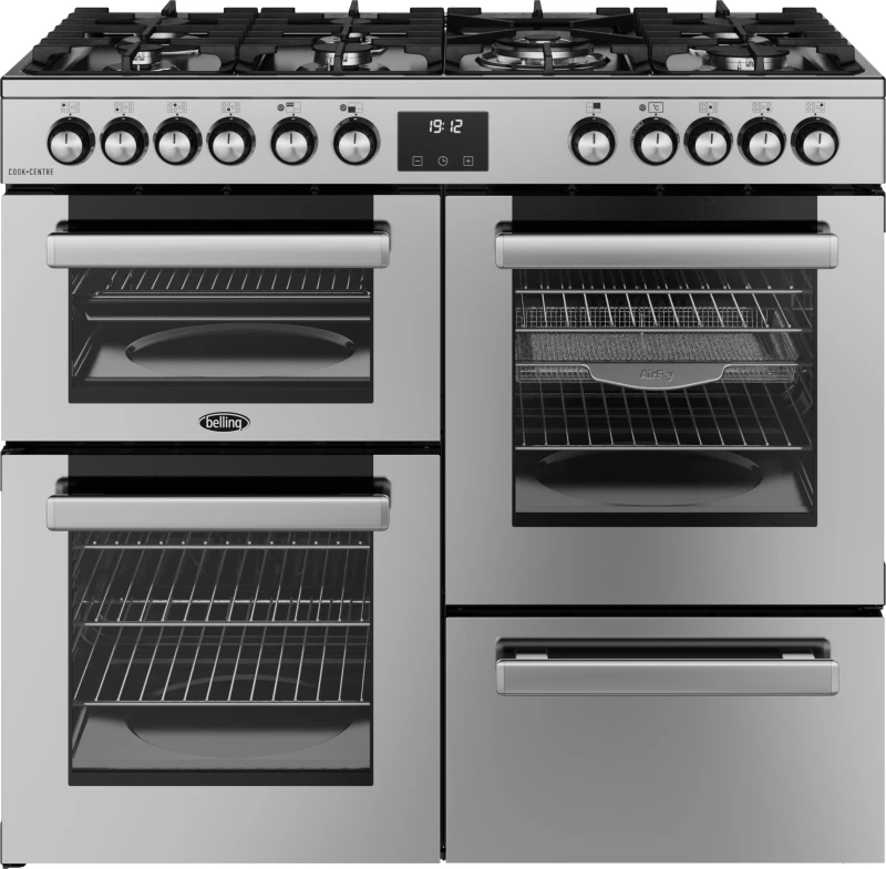 Image of Belling Cookcentre 100cm Dual Fuel Range Cooker - Stainless 444411800 Stainless steel