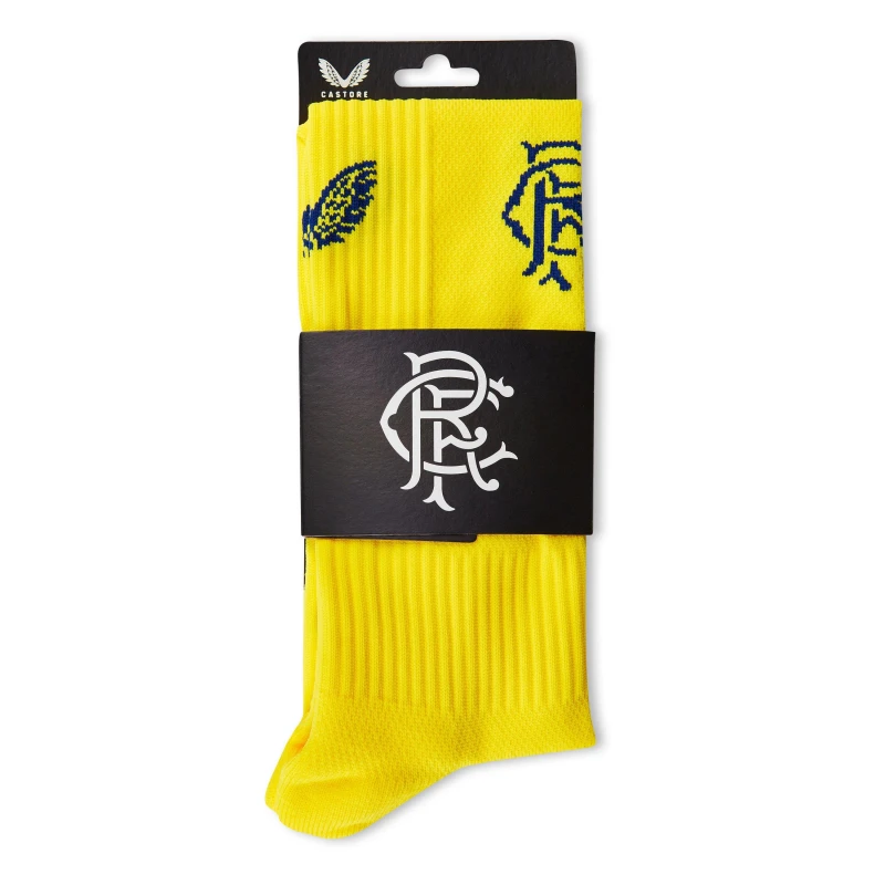 Image of Castore Rangers FC Third Kit Gk Socks - Yellow Yellow C8 - C13