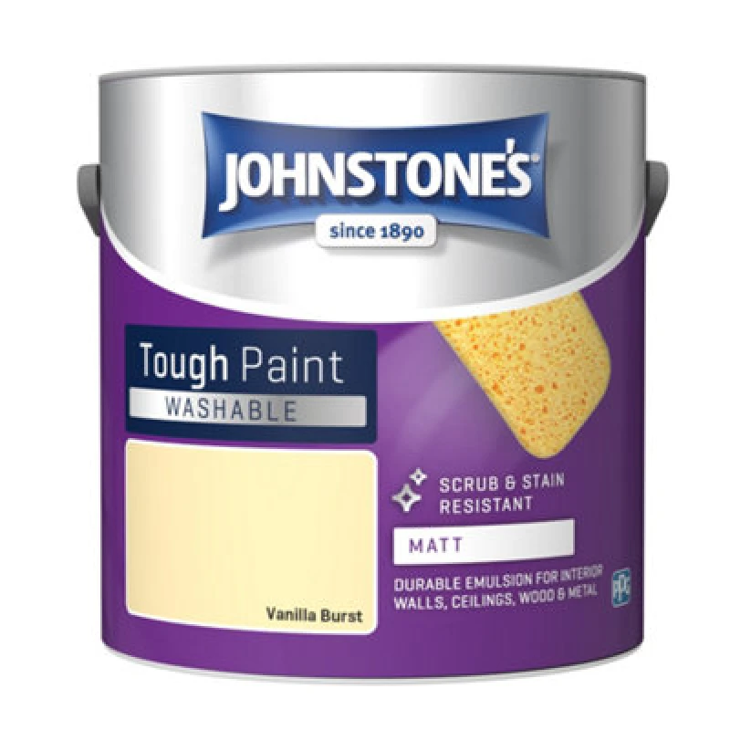 Image of Johnstone's Washable Matt Tough Paint Vanilla Burst - 2.5L
