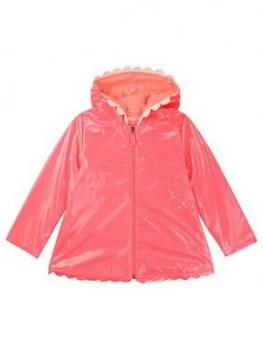 Image of Billieblush Girls Hooded Scallop Raincoat - Fuchsia