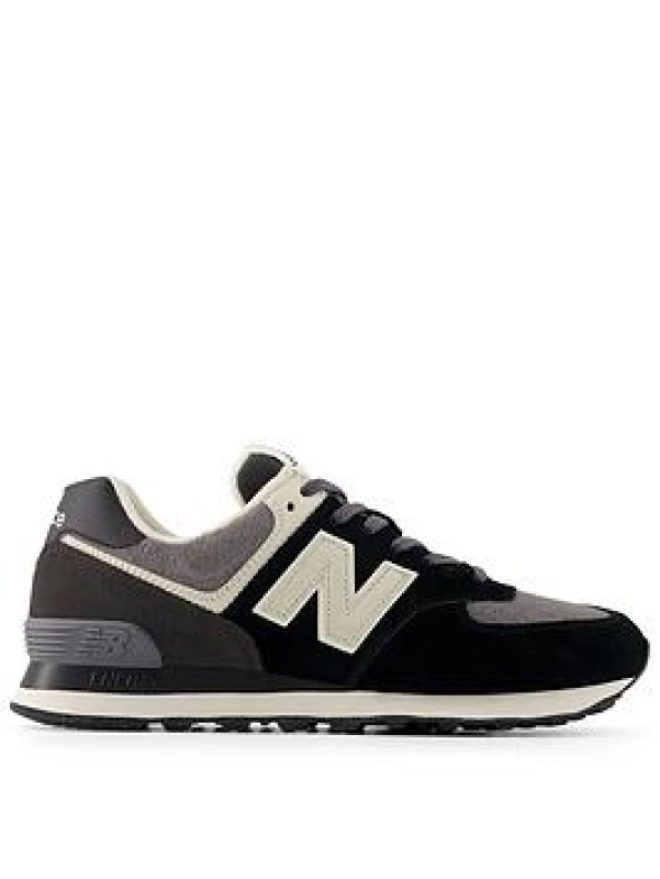 Image of New Balance 574 Suede Trainers Black/Bisque 6 UK
