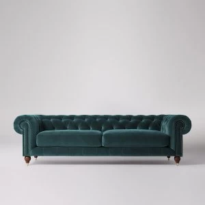 Image of Swoon Winston Velvet 4 Seater Sofa - 4 Seater - King Fisher