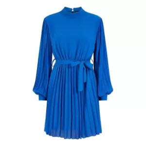 Image of Mela London Blue Long Sleeve High Neck Tunic Dress - Blue