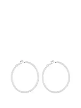 Image of Mood Silver Popcorn Round Hoop Earrings, Silver, Women