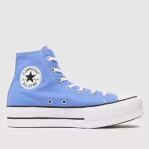 Image of Converse Pale Blue Chuck Taylor All Star Lift Trainers