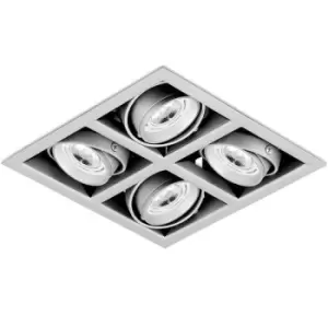 Image of Aurora Adjustable IP20 GU10 Non-Integrated Quad Downlight Matt White - AU-MGU104MW