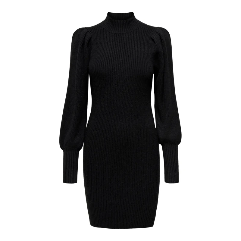 Image of Only Turtleneck Jumper Dress with Balloon Sleeves Black Women L