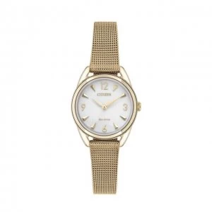 Image of Citizen White And Gold Silhouette' Eco-Drive Watch - EM0683-55A