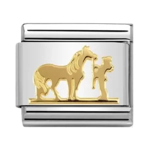 Image of Nomination CLASSIC Gold Symbols Horse With Rider Charm 030149/29