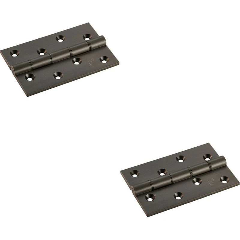 Image of Loops 2x PAIR 102 x 67 x 4mm Brass Washered Butt Hinge Matt Bronze Internal Door Metallics