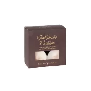 Image of Wood Smoke and Leather Tealights (Pack of 8)
