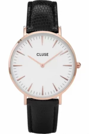 Image of Ladies Cluse La Boheme Rose Gold Lizard Watch CL18037