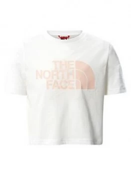 Image of The North Face Girls Short Sleeve Easy Crop T-Shirt - White, Size M=10-12 Years, Women