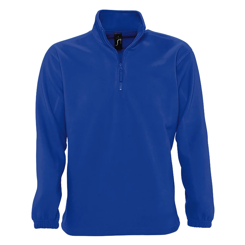 Image of SOL'S Mens Ness Zip Neck Anti-Pill Fleece Top in Blue Size: Small Blue Male S