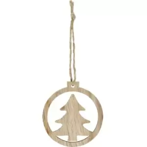 Image of Bullet Natall Wood Tree Christmas Decoration (One Size) (Natural) - Natural