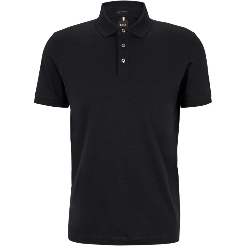 Image of Boss Mens T Perry Short Sleeve Polo Shirt Black male S