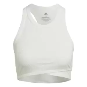 Image of adidas Yoga Studio Wrapped Rib Tank Top Womens - White