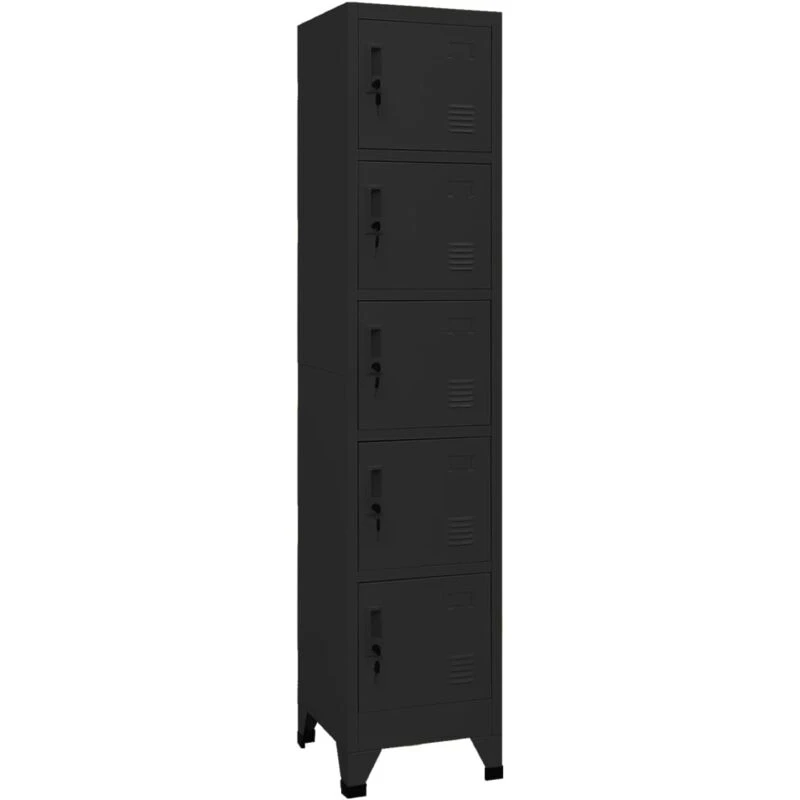 Image of VIDAXL Locker Cabinet Black 38x40x180cm Steel Vidaxl 8720286700969