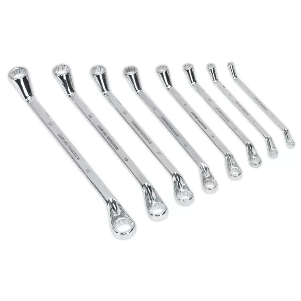 Image of Genuine SEALEY AK6321 Offset Double End Ring Spanner Set 8pc Metric