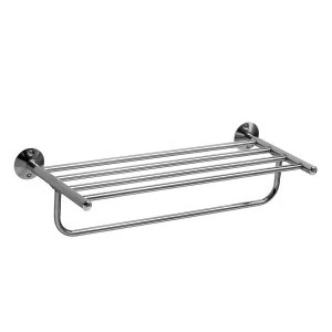 Image of Premier Housewares Wall Mountable Towel Shelf with Hanging Rail - Chrome