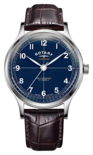 Image of Rotary GS05125/05 Heritage Automatic Blue Dial Brown Leather Watch