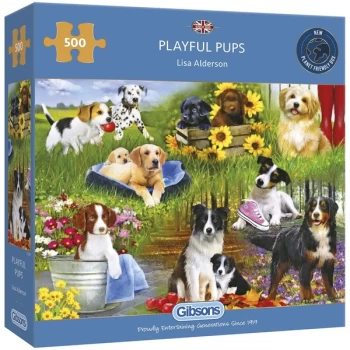 Image of Playful Pups Jigsaw Puzzle - 500 Pieces