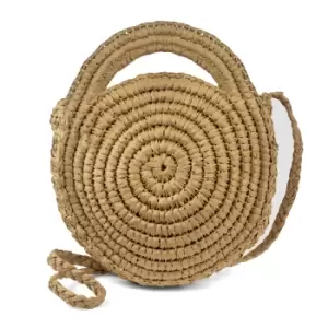 Image of Luna Cove Womens/Ladies Handmade Round Paperstraw Bag (One Size) (Beige)
