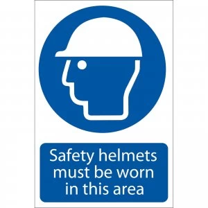 Image of Draper Safety Helmets Must Be Worn In This Area Sign 200mm 300mm Standard
