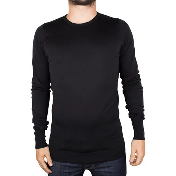 Image of John Smedley Marcus Crew Neck Knit mens Sweater in Black - Sizes UK S,UK L,UK XL,UK XXL