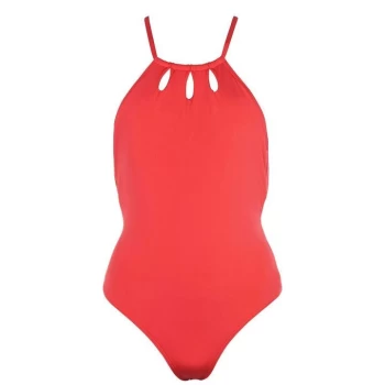 Image of Biba Tear Halter Swimsuit - Red