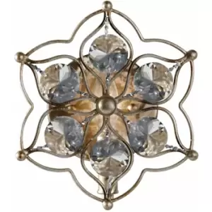 Image of Loops - Wall Light Faceted Bauhinia Crystal Flower Design Burnished Silver LED E14 60W