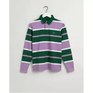 Image of Gant Stripe Rugger Polo Shirt - Purple