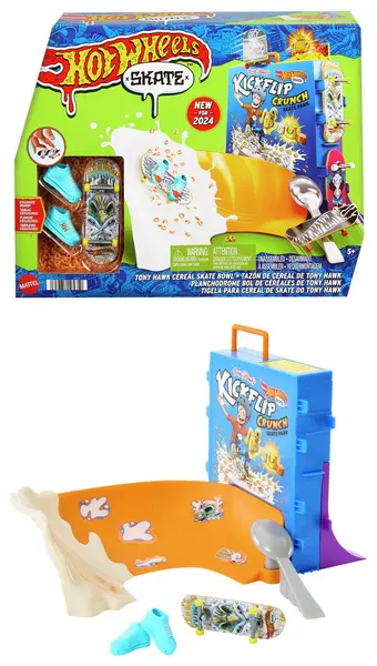 Image of Hot Wheels Skate Tony Hawk Cereal Bowl Fingerboard Playset
