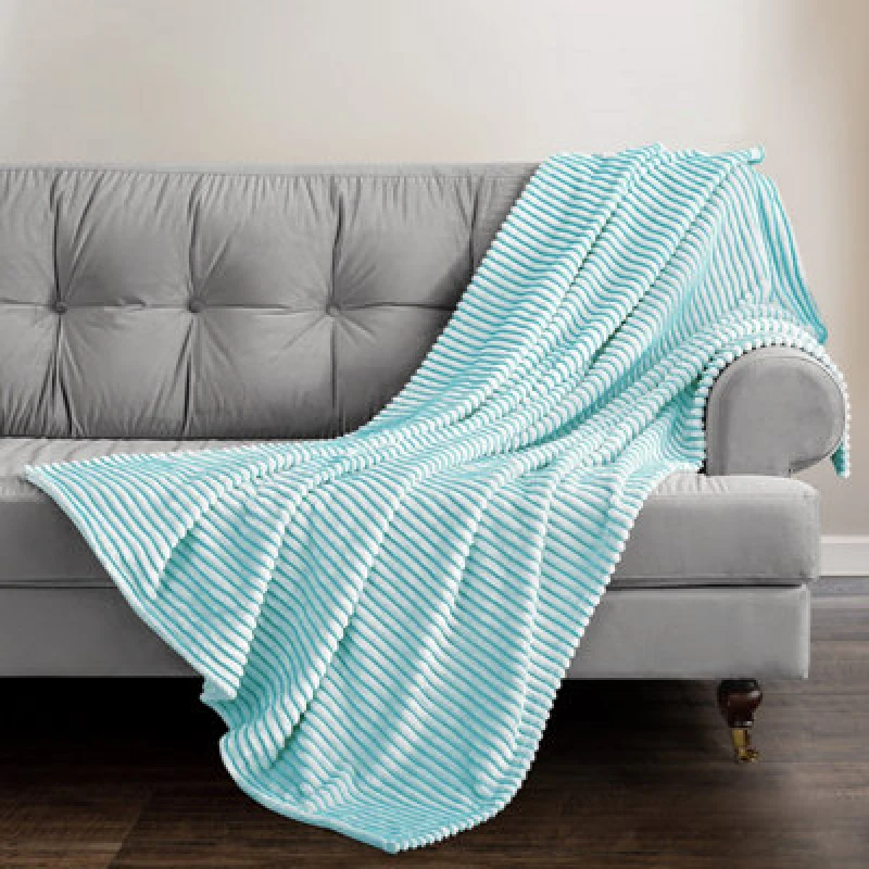 Image of Velosso Supersnug Cloud Soft Throw Blanket - Thermal Soft, Ribbed Design For Sofa, Bed, Lounge - 150Cm X 200Cm Weave Blanket - Teal