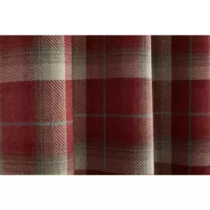 Image of Gorden John Textiles Carnoustie Curtains Blackout Eyelet Woven Check Red 90 x 90'