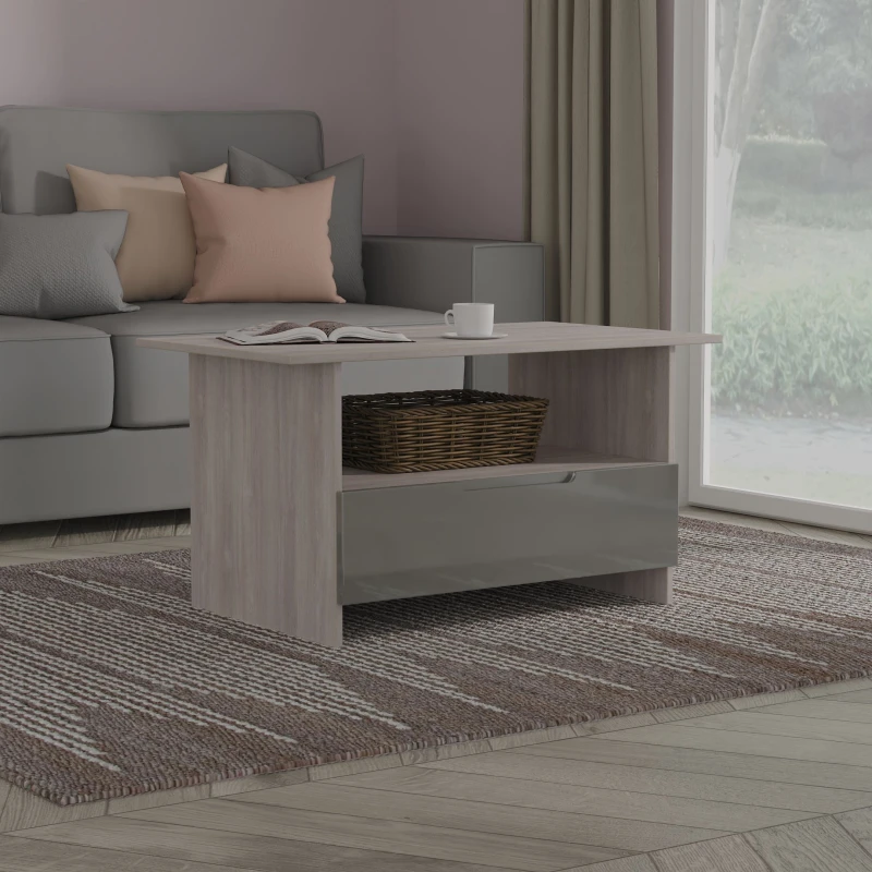 Image of Ready Assembled 2 U Lucca Bottom Drawer Coffee Table (Ready Assembled) in Grey Grey Unisex