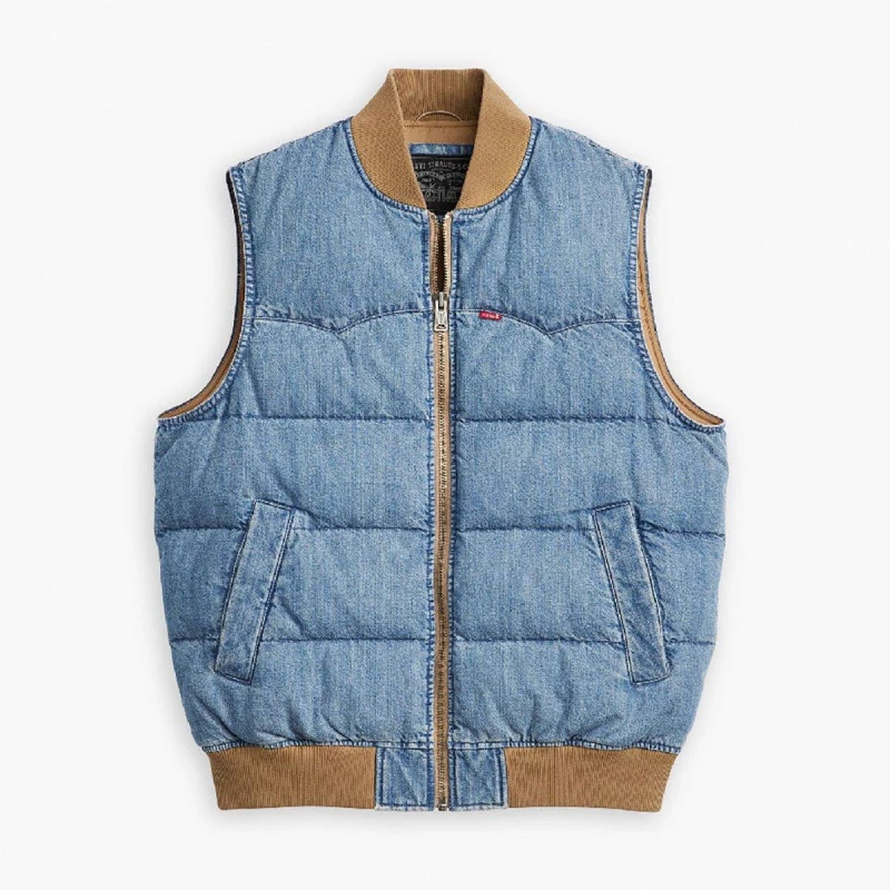 Image of Levis Mens Western Puff Gilet Slightly Sdtrkd male S